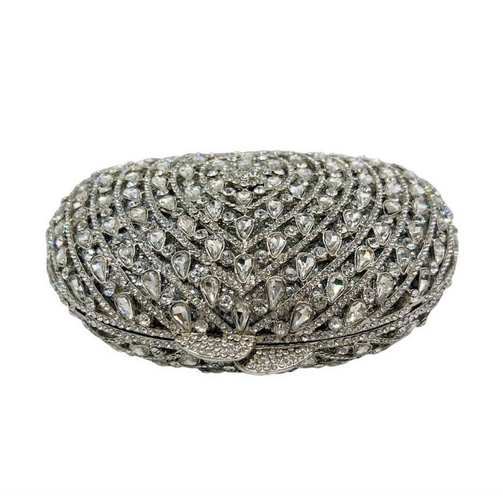 Crystal Halo Teardrop Rhinestone Clutch - View 4