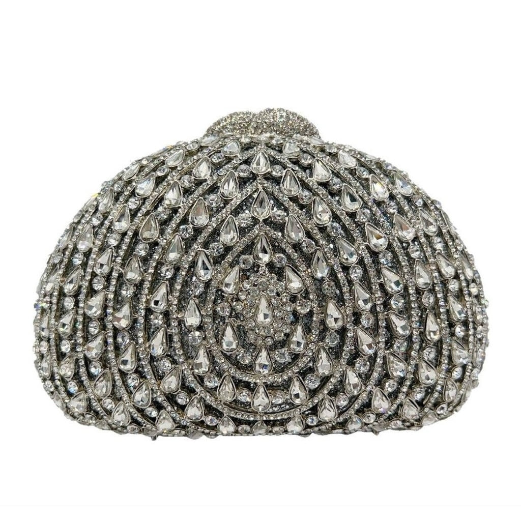 Crystal Halo Teardrop Rhinestone Clutch - View 5