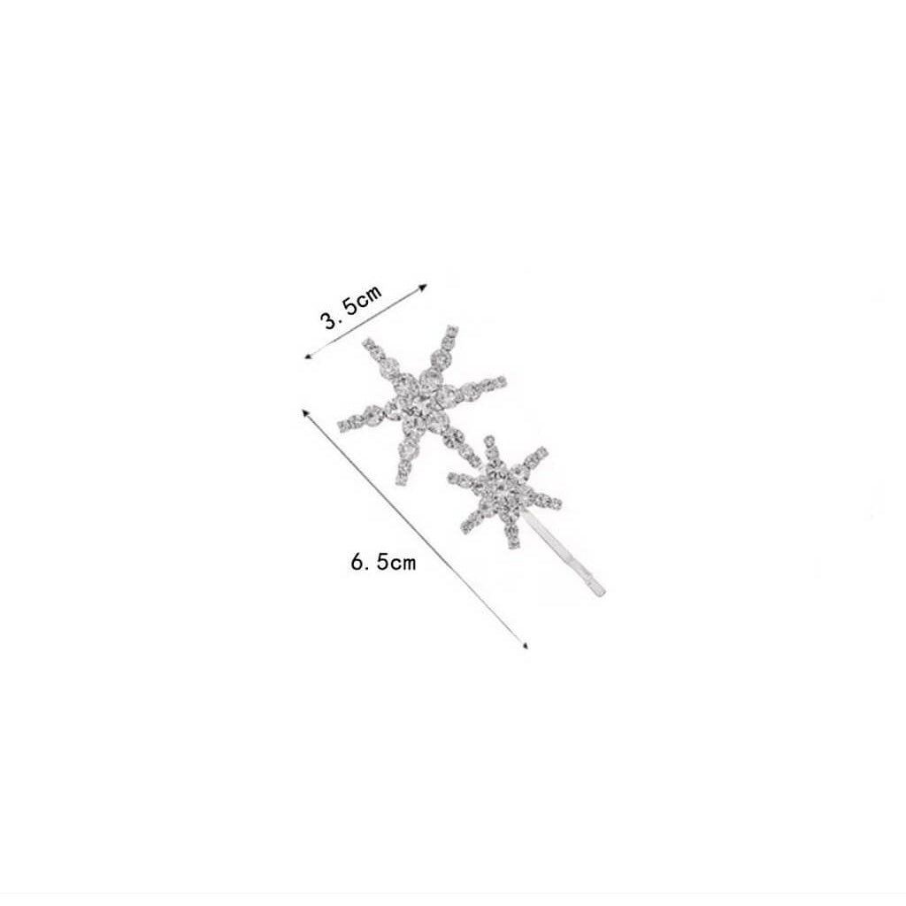 Crystal Star & Moon Hair Pin Set - Moon
