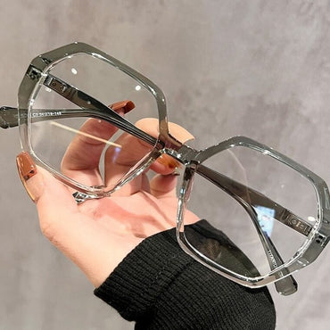 Designer Titanium Polygonal Prescription Glasses W17215 - Bright White Lime Green C5