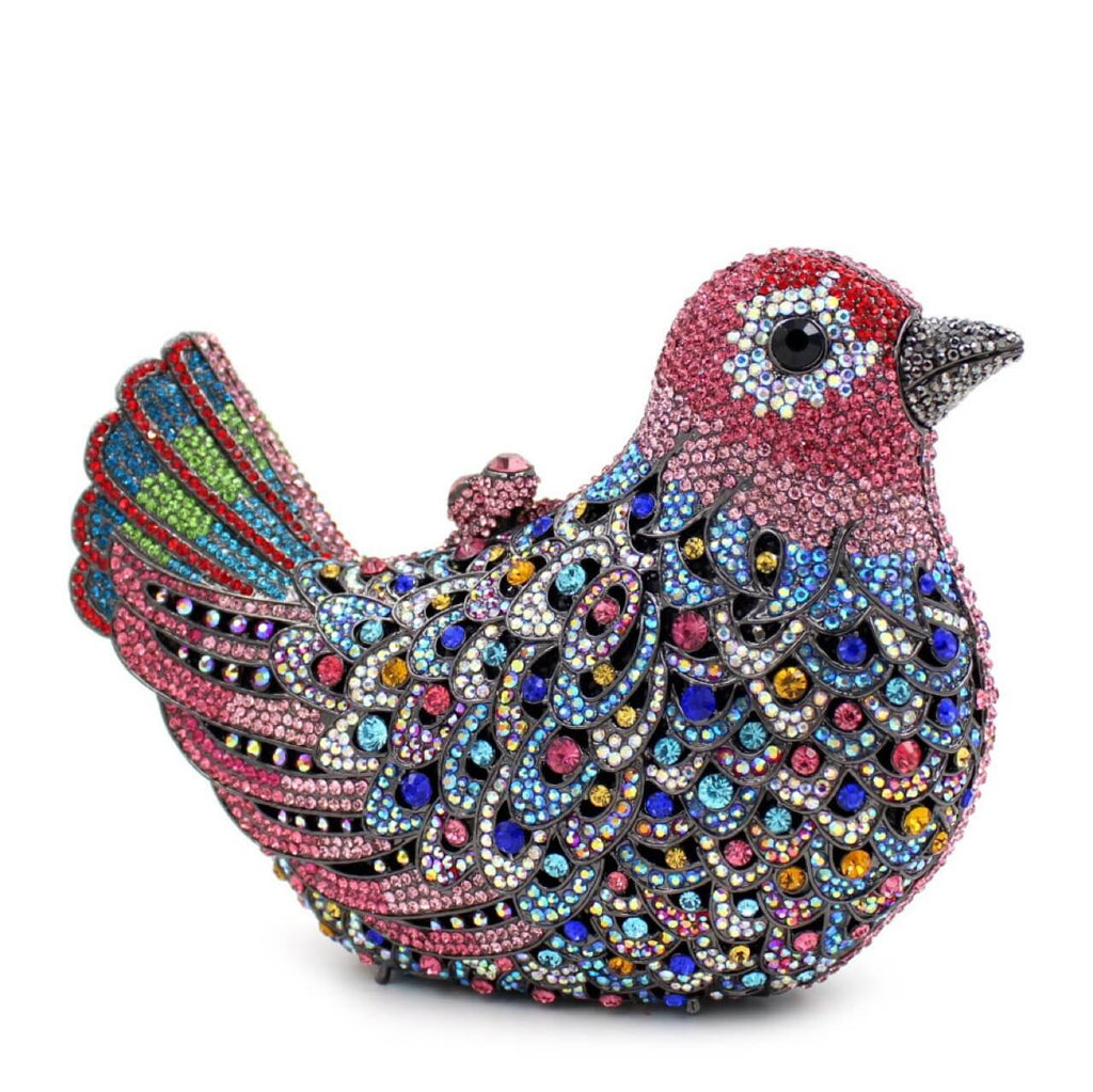 Multicolor Crystal Dove Minaudière