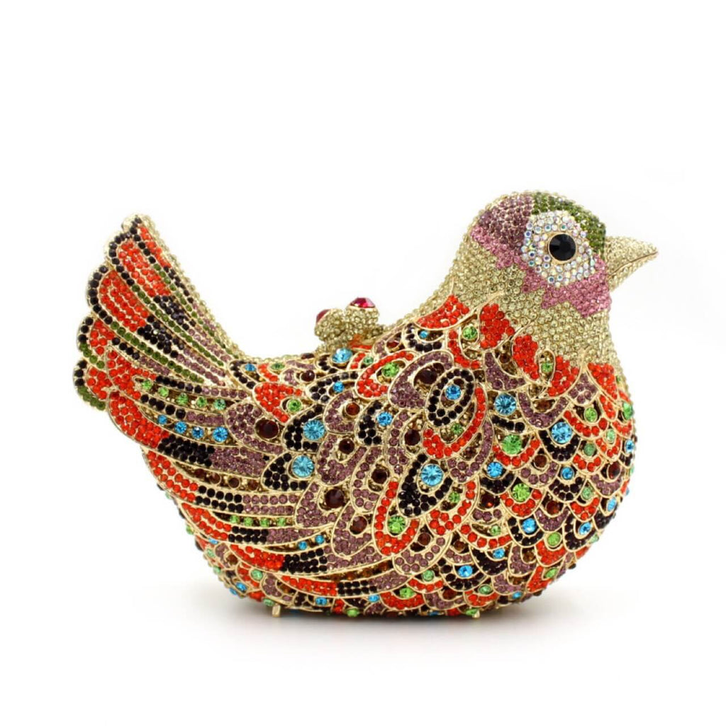 Multicolor Crystal Dove Minaudière