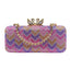 WAAMII Elegant Chevron Rhinestone Evening Clutch