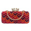 WAAMII Elegant Chevron Rhinestone Evening Clutch