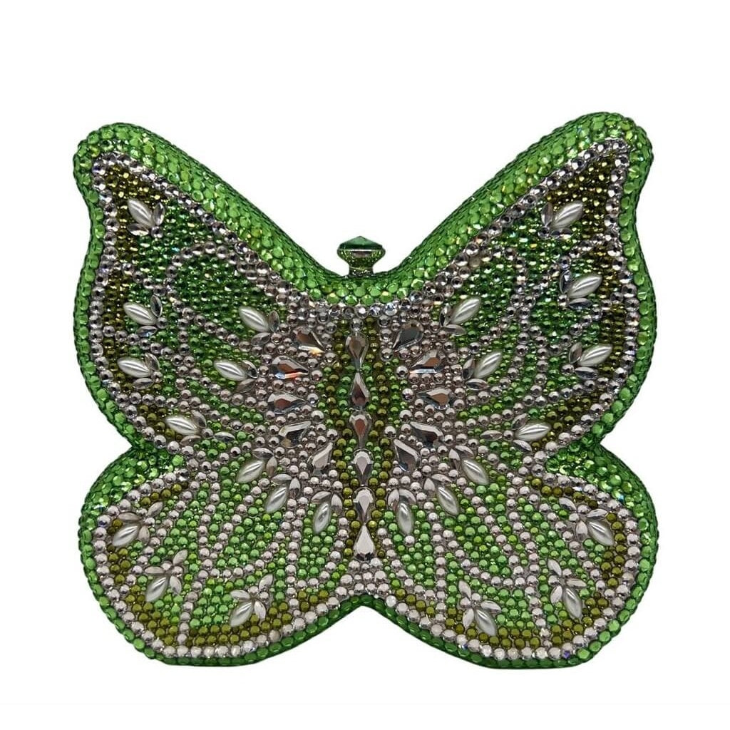 Elysian Wings Butterfly Diamond Clutch - Cyan