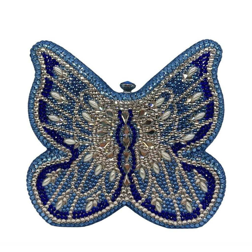 Elysian Wings Butterfly Diamond Clutch - Light Blue