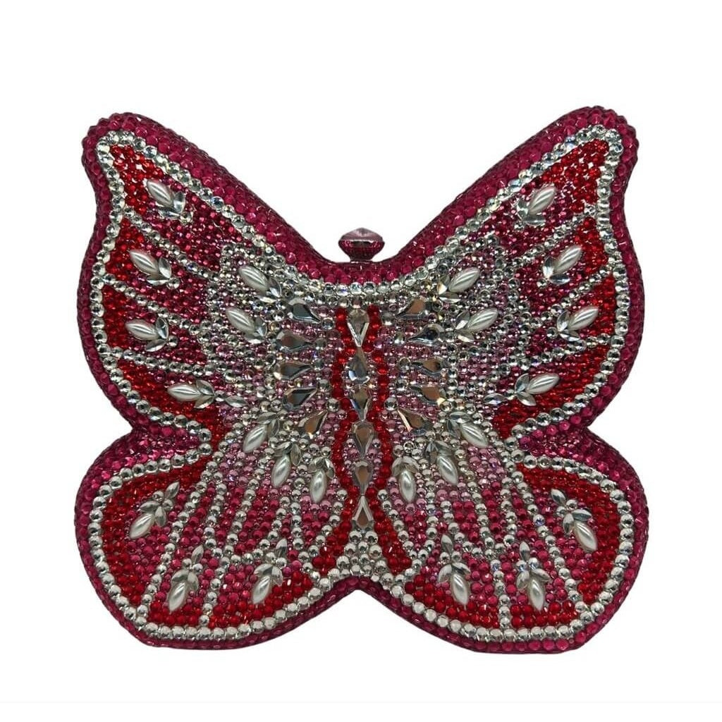 Elysian Wings Butterfly Diamond Clutch - Pink
