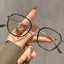Geometric Polygonal Alloy Glasses Frame W18174 - Dark Forest Green