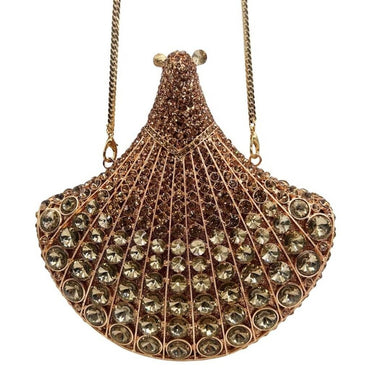 Gilded Gala Scalloped Evening Bag - Golden