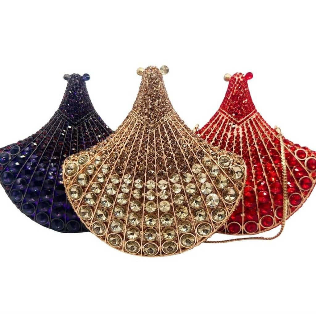 Gilded Gala Scalloped Evening Bag