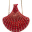Gilded Gala Scalloped Evening Bag - Red
