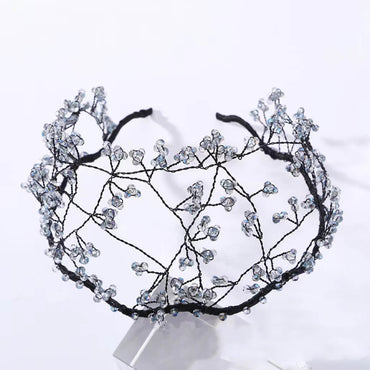 Half Cap Crystal Flower Cluster Headband - - Luxury Accessories by WAAMII