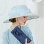 Elegant Linen Wide-Brim Kentucky Derby Hat for Women
