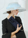 Elegant Linen Wide-Brim Kentucky Derby Hat for Women