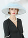 Elegant Linen Wide-Brim Kentucky Derby Hat for Women