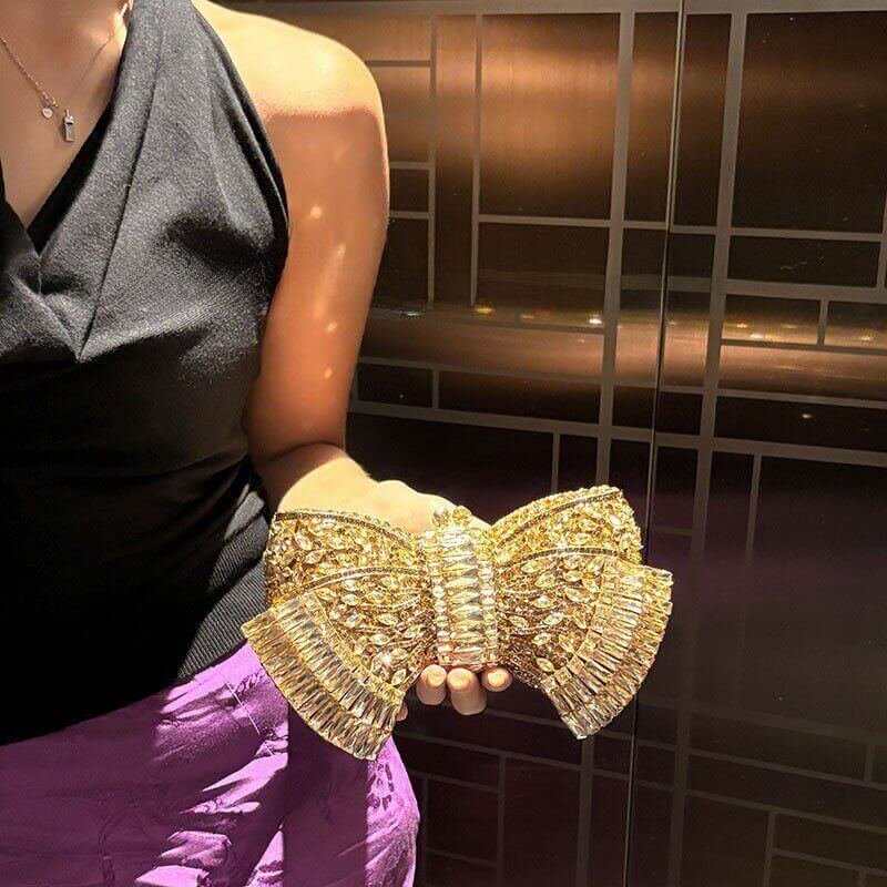 Myra Crystal Luxury Butterfly Clutch Purse