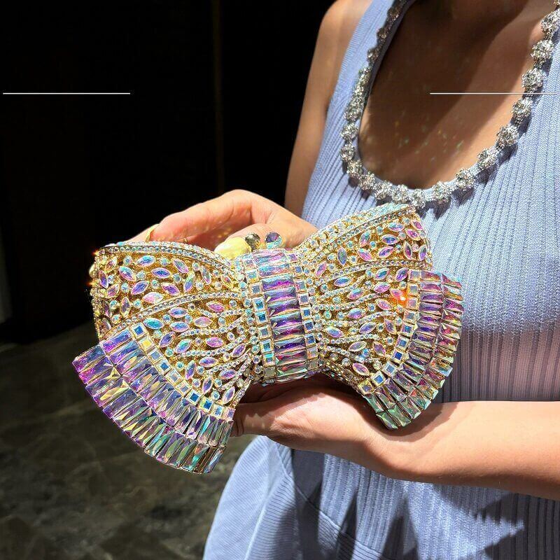 Myra Crystal Luxury Butterfly Clutch Purse