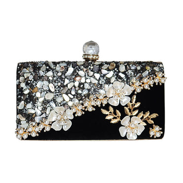 Leila Floral Rhinestone Clutch - - Luxury bags by WAAMII