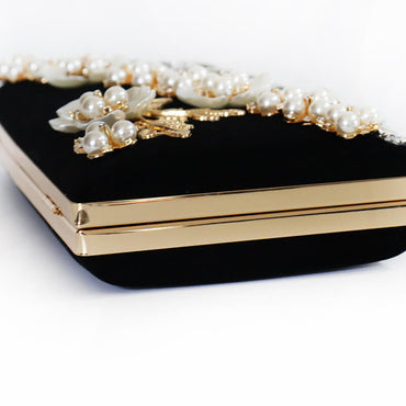 Leila Floral Rhinestone Clutch - - Luxury bags by WAAMII