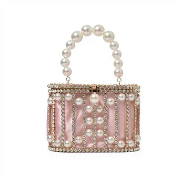 Lisa Pearl Beaded Clutch Bridal Handbag - - Luxury bags by WAAMII