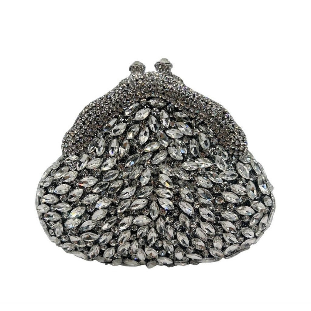 Lustrous Muse Marquise Crystal Kiss Lock Pouch - View 2