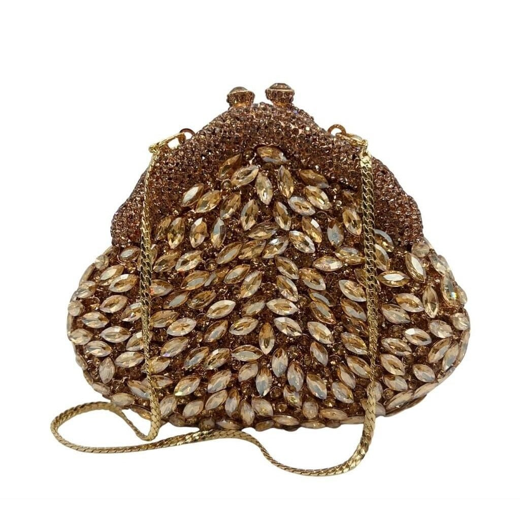Lustrous Muse Marquise Crystal Kiss Lock Pouch - View 5