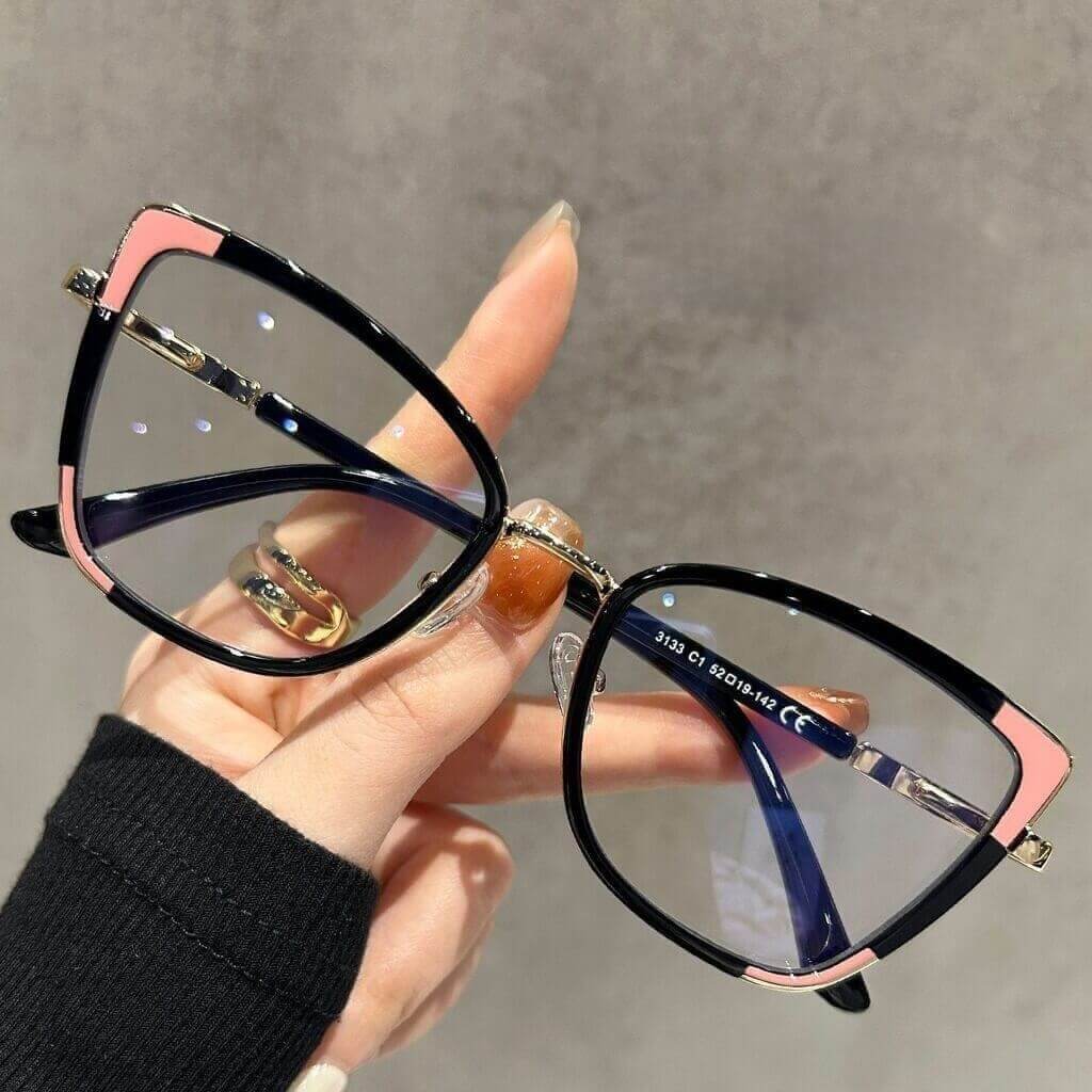 WAAMII 18988 Cat Eye Prescription Glasses | TR90 Alloy Blue Light
