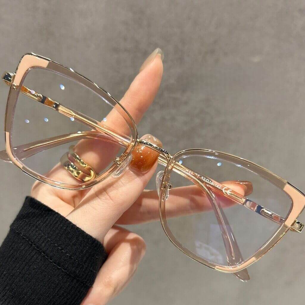WAAMII 18988 Cat Eye Prescription Glasses | TR90 Alloy Blue Light