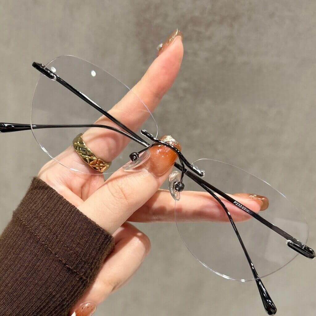 Rimless Cat Eye Glasses Women Prescription Glasses | WAAMII