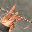 Luxury Chain Large Square Prescription Glasses W17279 - Milk White With Golden Tint C4