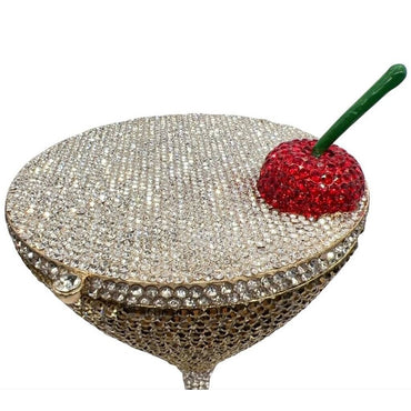 Midnight Muse Martini Rhinestone Clutch - View 2