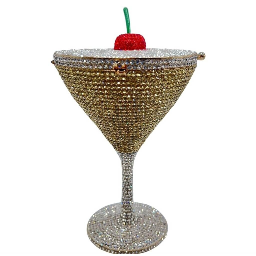 Midnight Muse Martini Rhinestone Clutch - View 3
