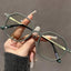 Minimalist TR90 Titanium Polygonal Eyeglasses W17529 - Fresh Sand Green