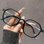 Minimalist TR90 Titanium Polygonal Eyeglasses W17529 - Sand Black Mist Blue