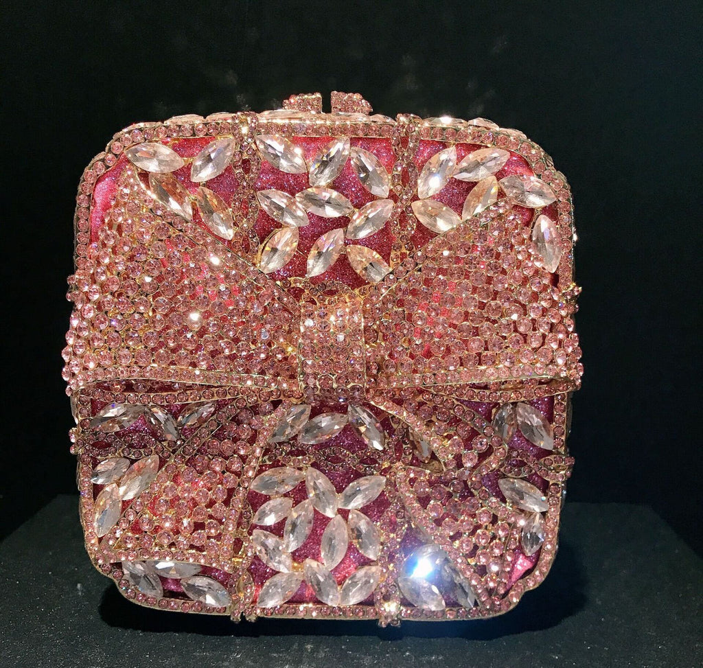 Noelle Bow Gift Box Clutch - Pink