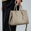 Top Grain Genuine Leather Office Tote-Gray