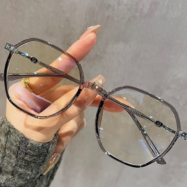 Oversized Geometric Gradient Eyeglasses Frame W18283 - Utopia Gray C4