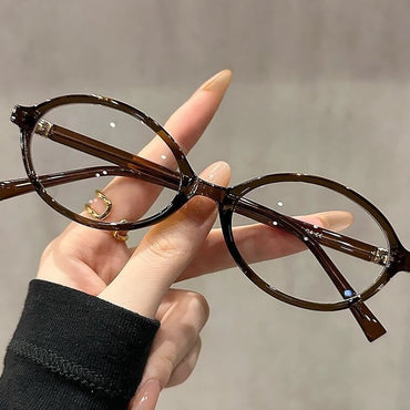 Oversized Oval TR90 Glasses Frame W18213 - Coffee Extracted Tea C4