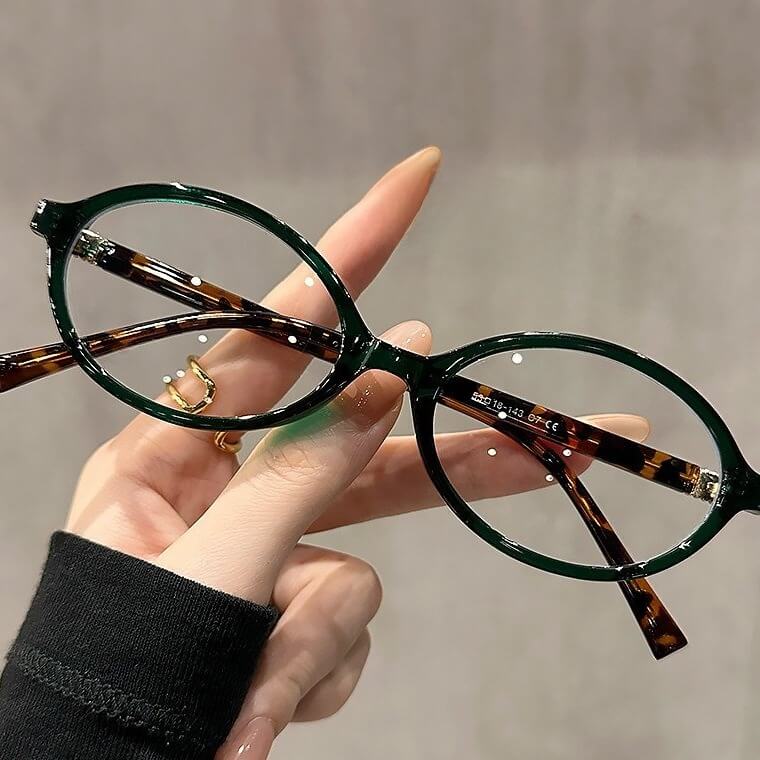 Oversized Oval TR90 Glasses Frame W18213 - Daiyu'S Dark Green