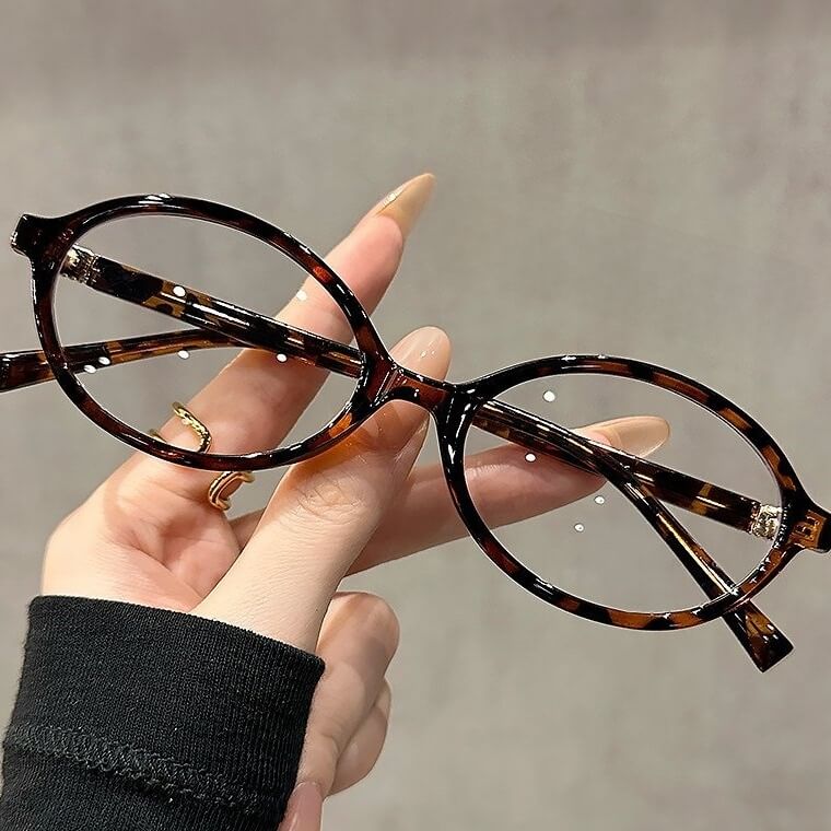 Oversized Oval TR90 Glasses Frame W18213 - Vintage Tortoiseshell C5