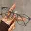 Oversized Round TR90 Prescription Glasses W17351 - Transparent Gray