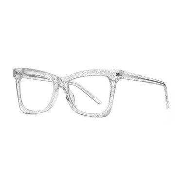 WAAMII Oversized Square Blue Light Glasses Glitter 18042