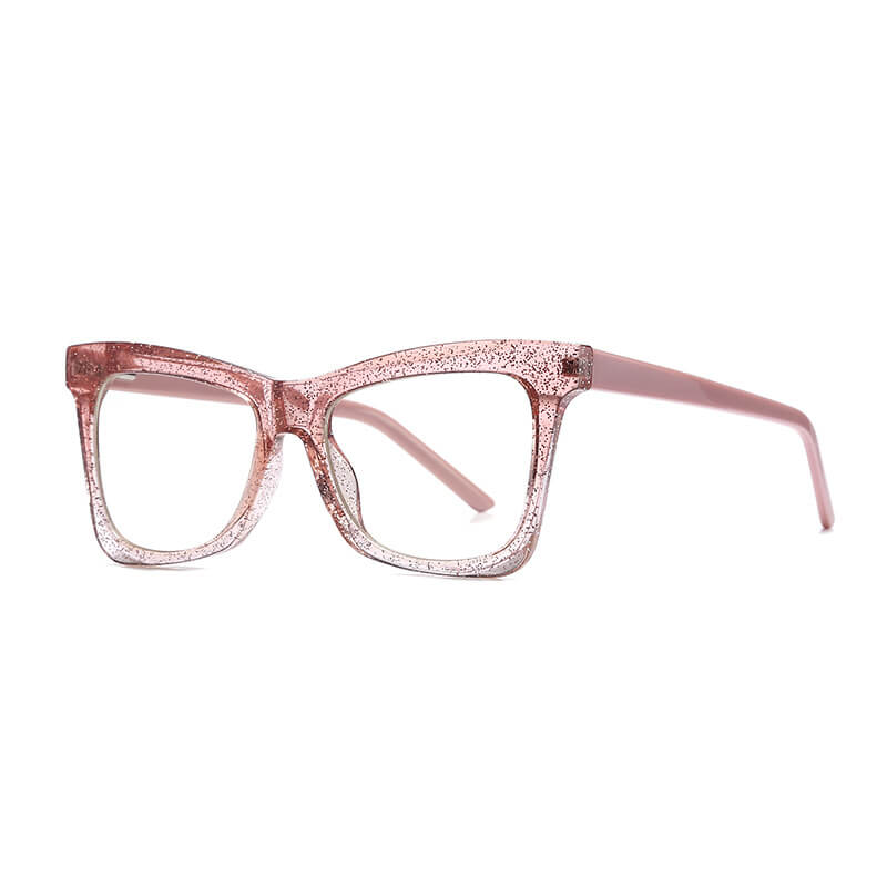 WAAMII Oversized Square Blue Light Glasses Glitter 18042