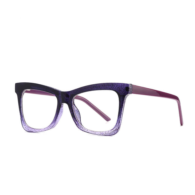WAAMII Oversized Square Blue Light Glasses Glitter 18042