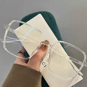 Oversized TR90 Square Eyeglasses  W17262 - Diamond Translucent White