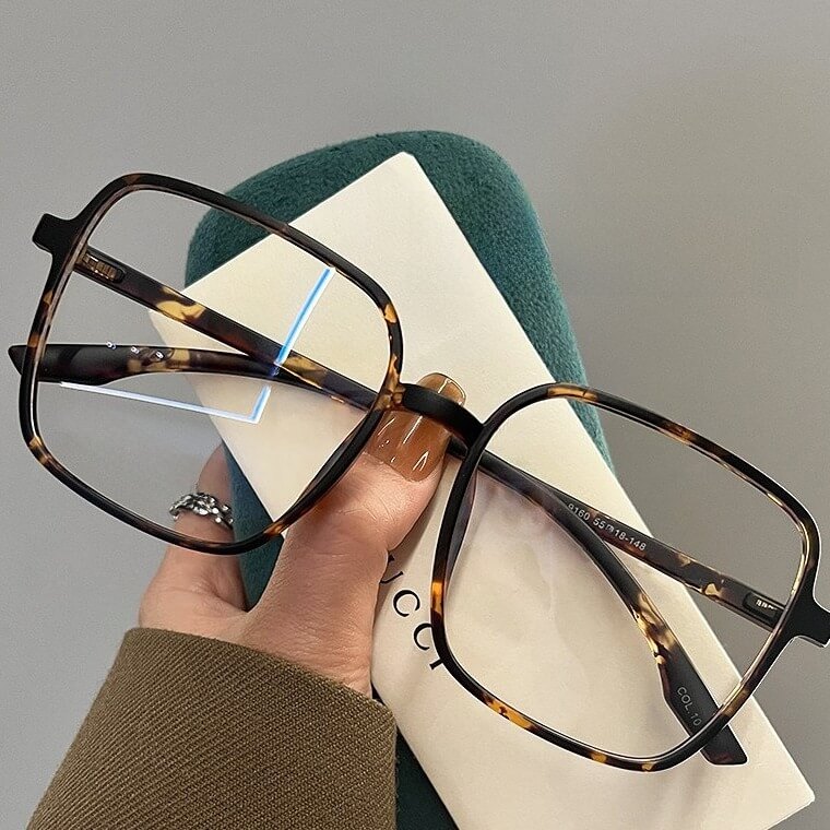 Oversized TR90 Square Eyeglasses  W17262 - Frosted Tortoiseshell