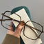 Oversized TR90 Square Eyeglasses  W17262 - Green Olive