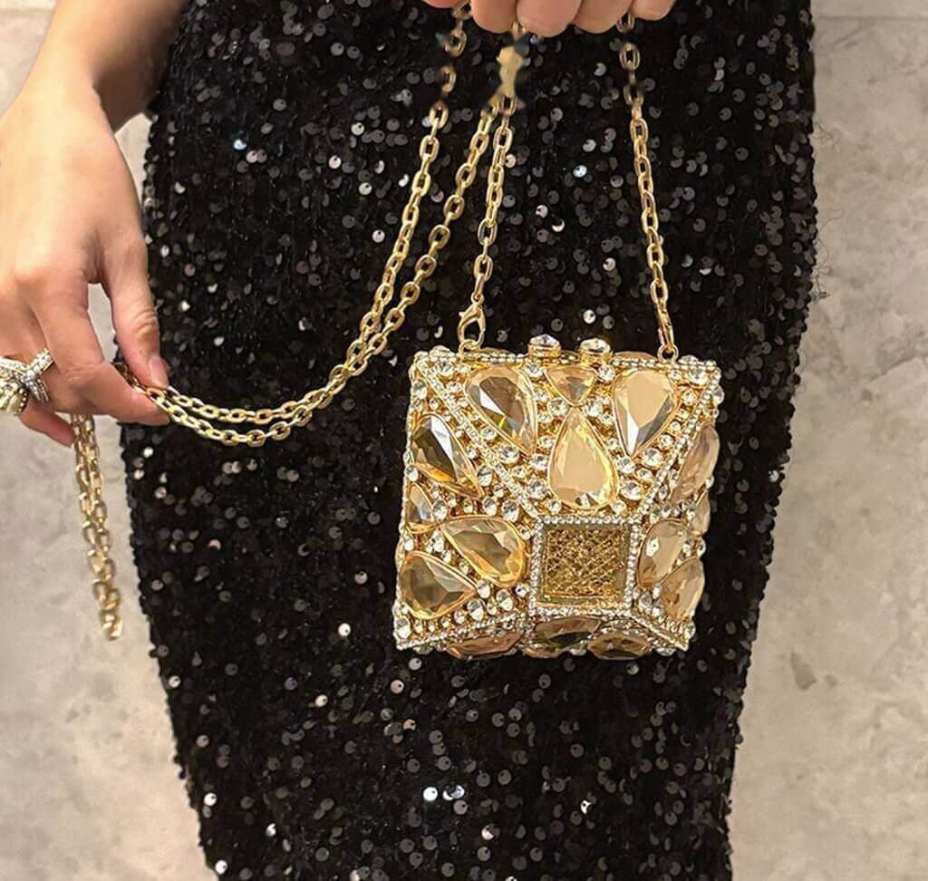 Paloma Gemstone Rhinestone Box Clutch - View 1