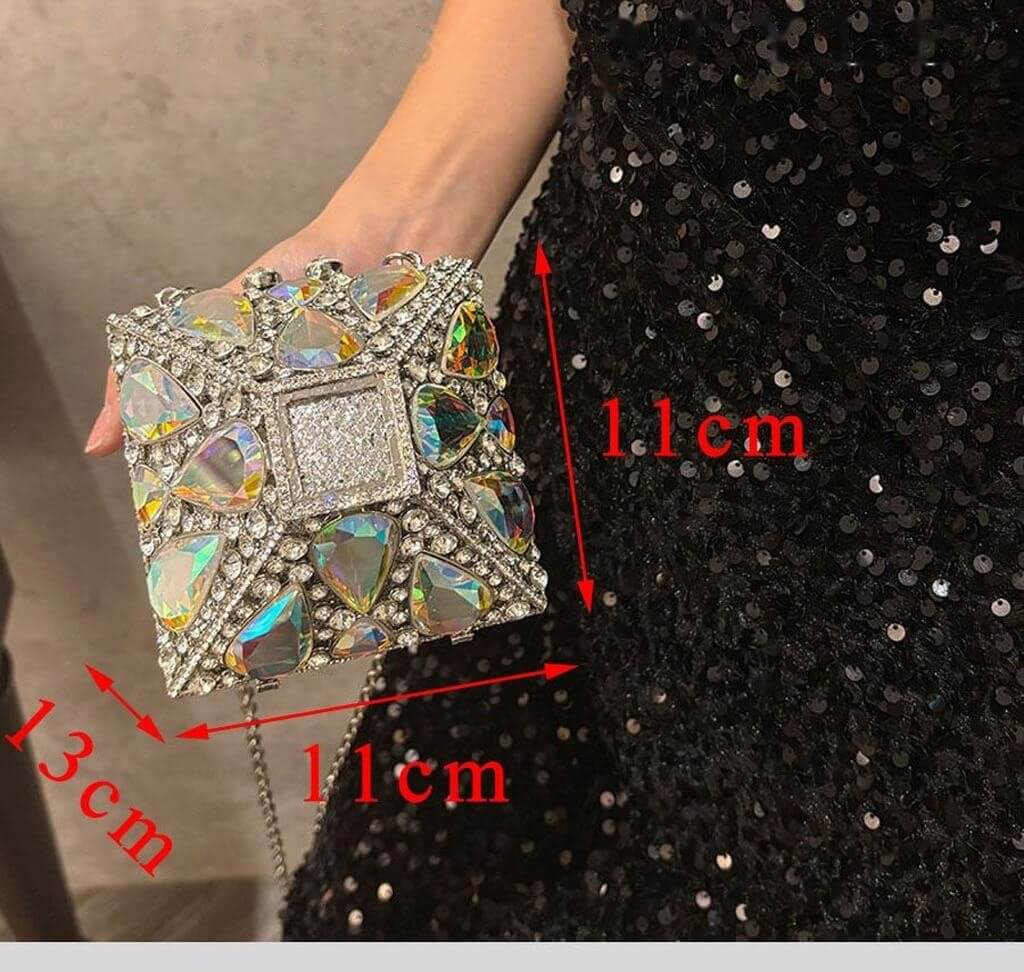 Paloma Gemstone Rhinestone Box Clutch - View 2