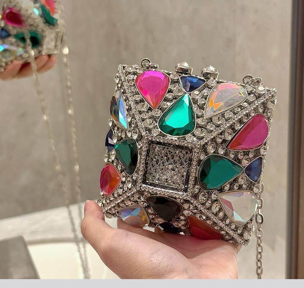 Paloma Gemstone Rhinestone Box Clutch - View 3